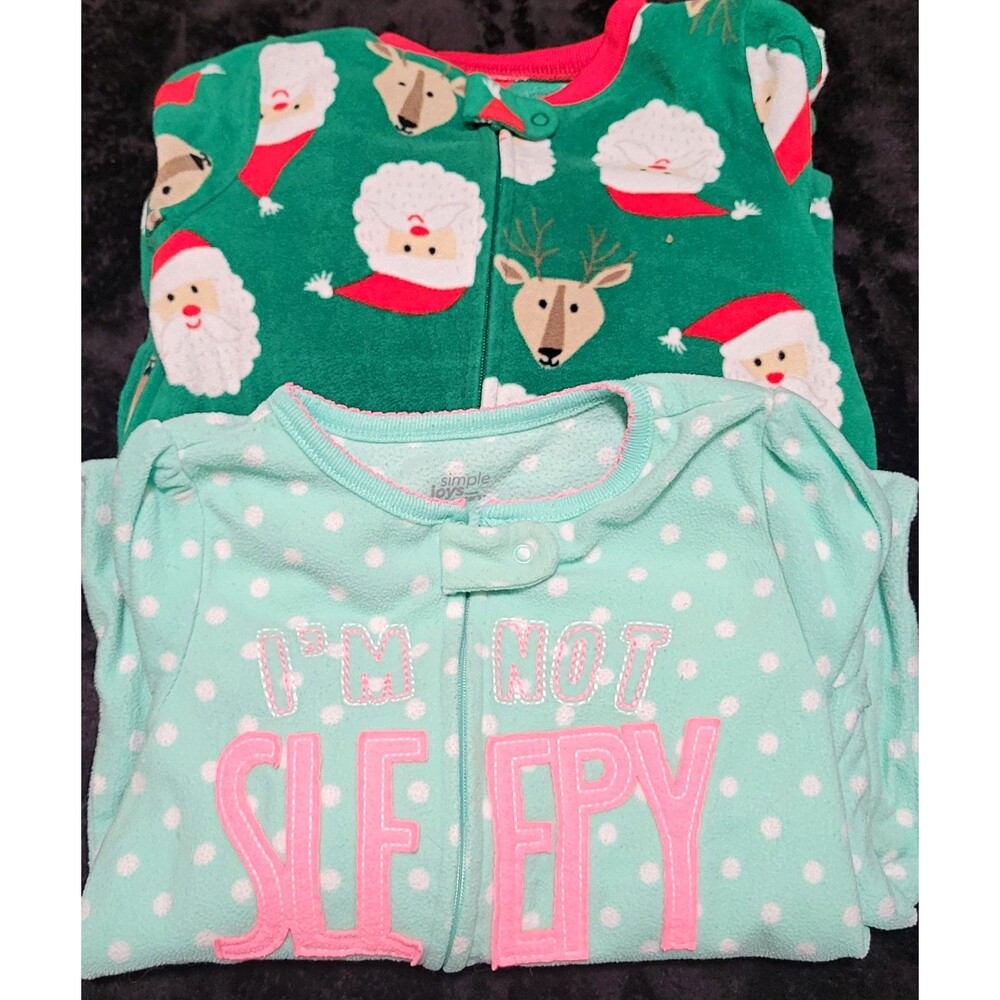 Bundle Of 2 Fleece Footed Zip Sleepers Size 3T
